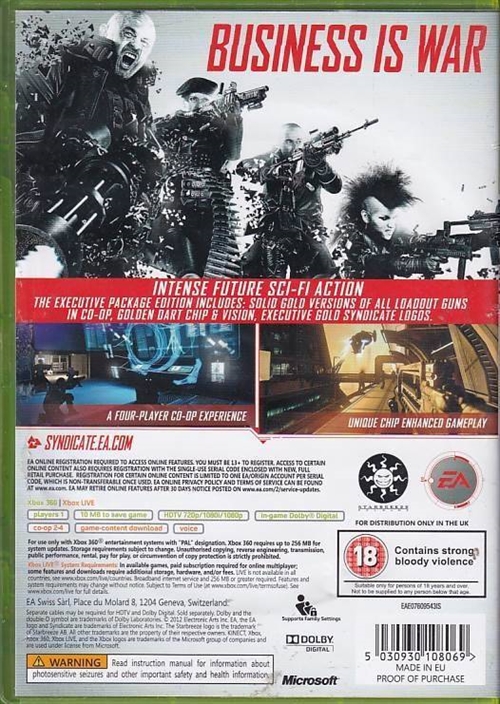 Syndicate - Executive Package Edition - XBOX 360 (B Grade) (Genbrug)